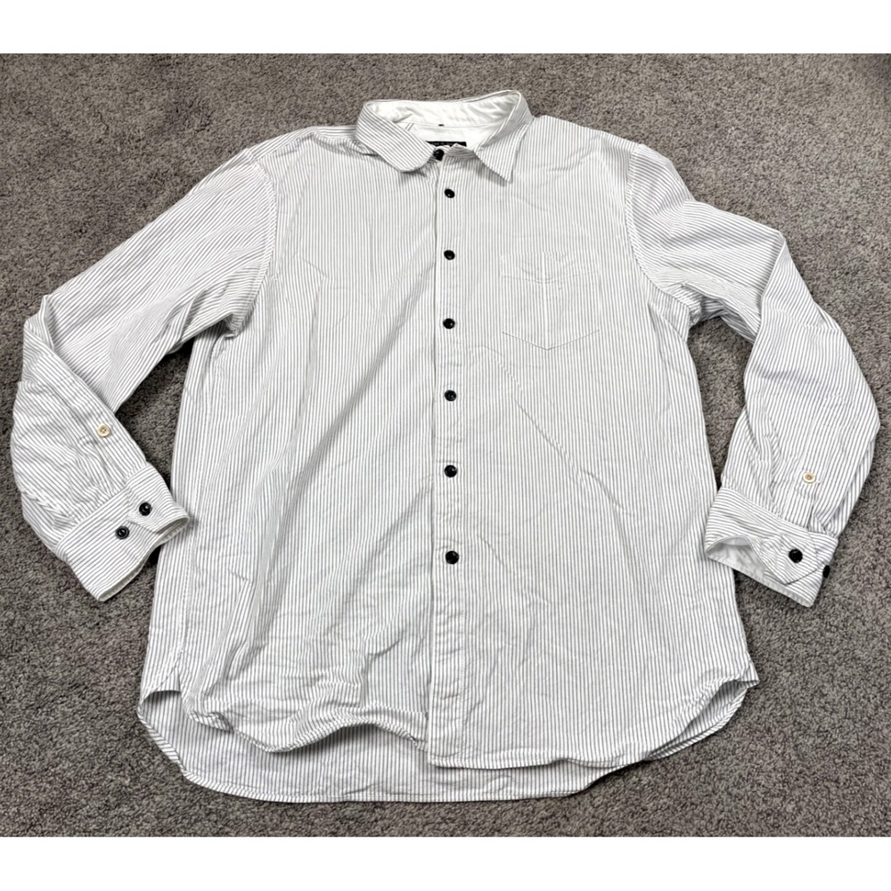 Rag & Bone Shirt Mens XL White Pinstripe Button Down Classic Preppy Collared Top
